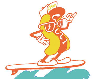 Surfing Hotdog by Will Bryant on Dribbble