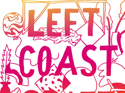 Left Coast hand lettering