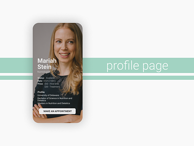 Profile Page app design dailyui design ui