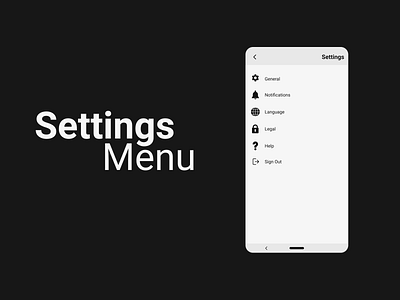 Settings Menu app design dailyui design settings ui