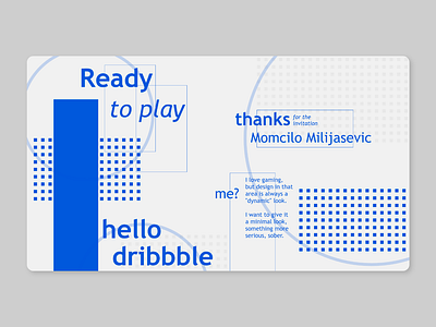 Hello, dribbble | thanks to Momcilo Milijasevic for the invite dribbble dribbble invite hello dribbble player