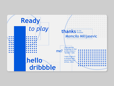 Hello, dribbble | thanks to Momcilo Milijasevic for the invite