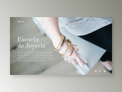 Batek | Jewellery School design jewellery landing page school web design website