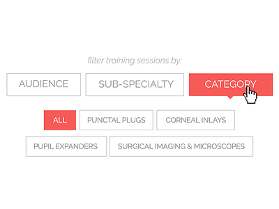 Filters and Sub-filters buttons filtering filters