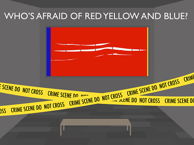 Who's Afraid of Red Yellow and Blue 3 animation art based on real events crime design illustration paint painting police line