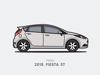 Ford 2018 Fiesta ST Illustration branding car design flat flat line icon identity illustration illustrator logo vector website