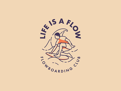life is a flow brand flowboard illustrator logo surf surfing vector