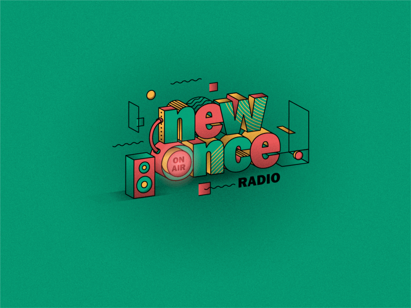 ●newonce after effect animation challenge competition design grain grain texture grainy illustrator isometric isometry letter logo logotype newonce radio typo typogaphy vector