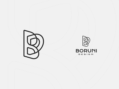 boruni design bd brand branding creative design identity illustrator isometric letter logo monogram typography vector