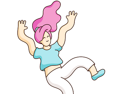 Falling Girl adobe illustrator art colour digital art graphic illustration vector