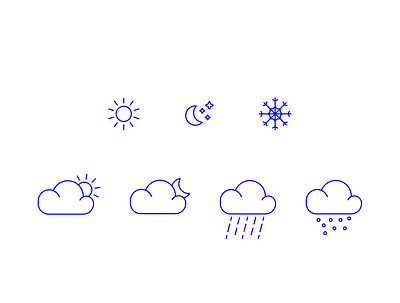 Weather Icons adobe illustrator design graphic design iconography icons illustration moon rain snow sun ui ui design vector weather