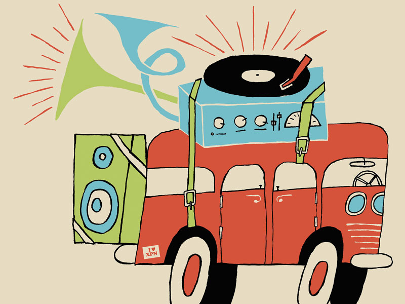 busy bus sketch illustration design