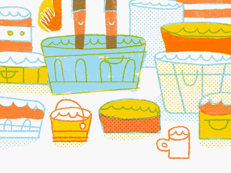 Buckets illustration drawing