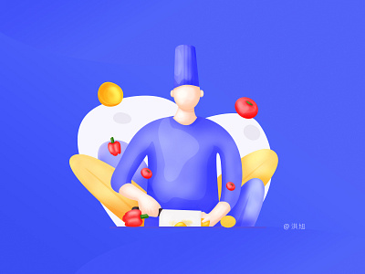 chef chef dining gourmet style illustration tomatoes vegetables