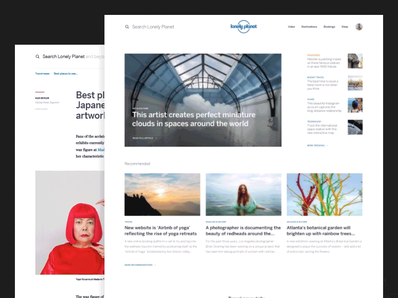 Lonely Planet Travel News article design editorial layout news travel ui ux web website