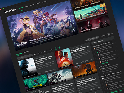 QuestTime — Gaming News Media Portal Dark Theme