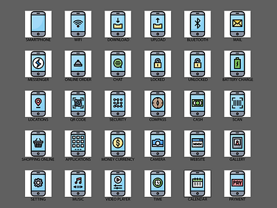 Smartphone application icons smartphone