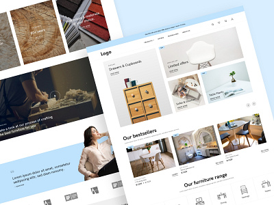 Furniture homepage exploration 02 clean ecommerce furniture landing page layout ui ux ui design web design website