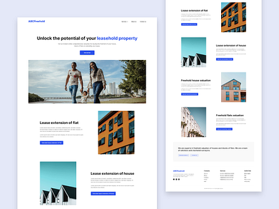 Freehold Valuation website clean concept freehold landing page layout lease property ui ux ui design valuation web design website