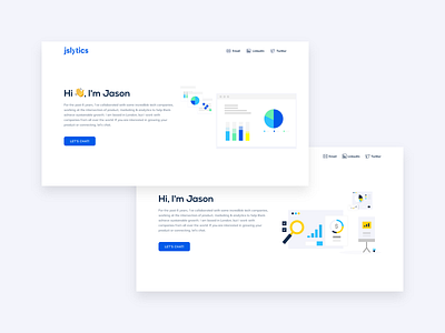 jslytics | Hero section exploration analyst clean hero section illustrations landing page layout marketing portfolio ui ux ui design web design website