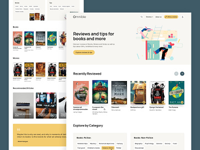 Books, movies & gift reviews | homepage book reviews books clean concept gifts landing page layout movie reviews movies reviews ui ux ui design web design website