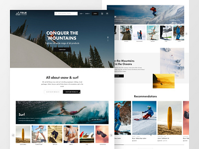 Snow & surf ecomm | homepage clean concept design ecommerce gears landing page layout ski snowboard surfing ui ux ui design web design website