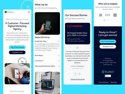 Bluestem - mobile agency clean digital marketing digital marketing agency everyclickcounts landing page layout mobile ui ui ux ui design web design website