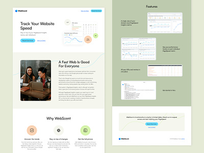 webscent.io clean design landing page layout pagespeed pagespeedinsights track ui ux ui design web design website webste speed