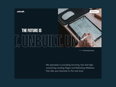 Unbuilt Agency agency clean dark theme design design agency landing page layout ui ux ui design web design website