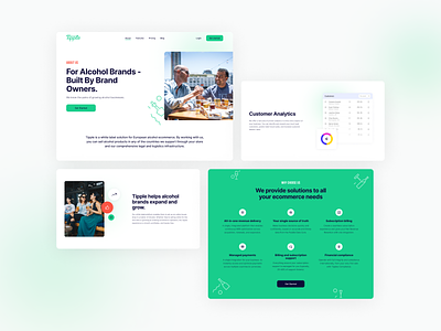 Tipple — Section showcase 01 about page alcohol clean design ecommerce landing page layout logistics saas sections ui ux ui design web design website