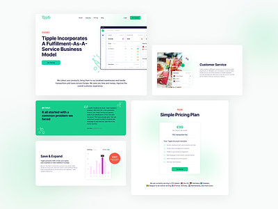 Tipple — Section showcase 02 alcohol clean design ecommerce features landing page layout logistics pricing pricing plan saas ui ux ui design web design website
