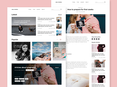 Blog website for women blog blog design blog post clean landing page layout ui ux ui design web design website women women blog