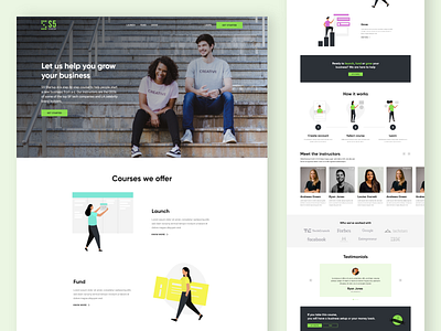 S5 Startup Landing page clean concept courses illustration landing page layout startup ui ux ui design web design website