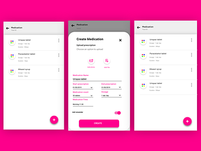 Medication app app design ui uidesign