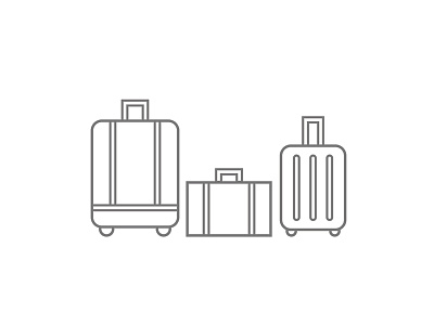 Time to Travel, icon set airport app bag baggage case design flat hotel icon illustration interface lineart luggage object travel ui ux vector web website