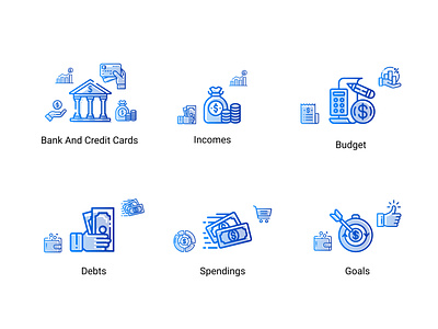 onboarding screens icons concept design