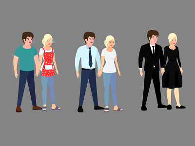 Stylized couples character design