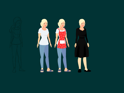 Girl character concepts for animation
