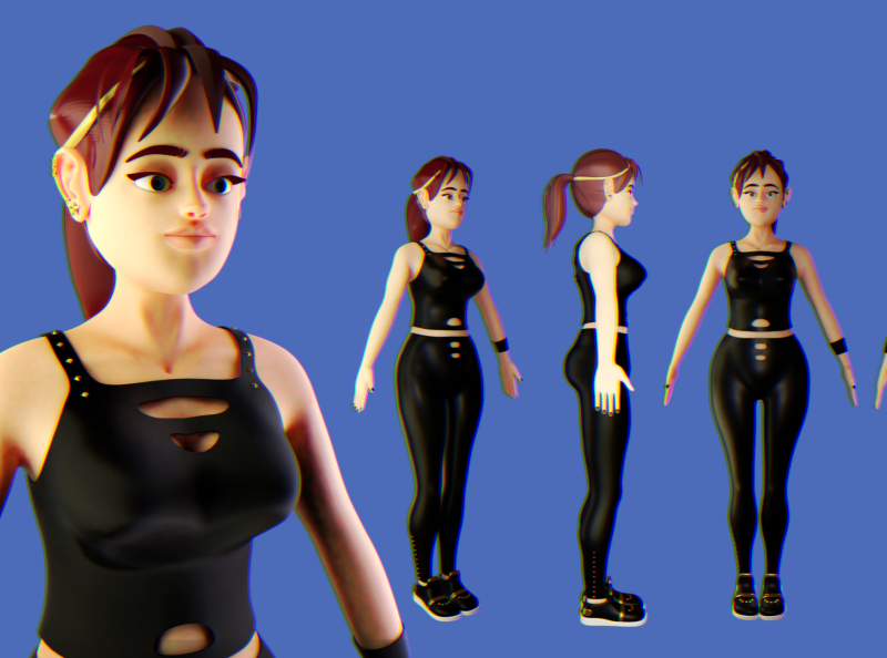 Stylized 3d female character for Animations, Games, Metaverse by ...