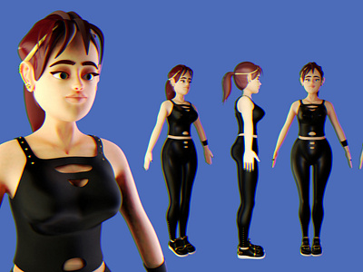Stylized 3d female character for Animations, Games, Metaverse