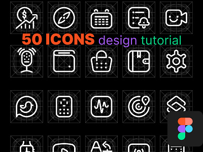 Iconography with icon template in figma