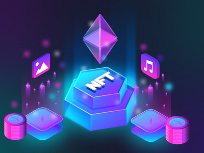 NFT isometric illustration designed in Figma