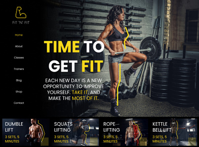 Gym and fitness center website UI design ui kit figma
