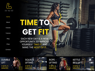 Gym and fitness center website UI design