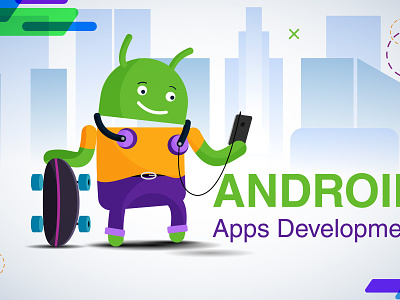 Flat design illustration of Android