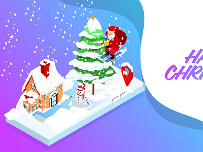 Isometric design vector illustration of christmas concept adobe illustrator concept art concept design design flat color flat design flat illustrations flat mobile apps design flatistic illustration isometric art isometric design landing page design logo material design mobile isometric uiux design