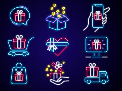 Neon effect icons design tutorial