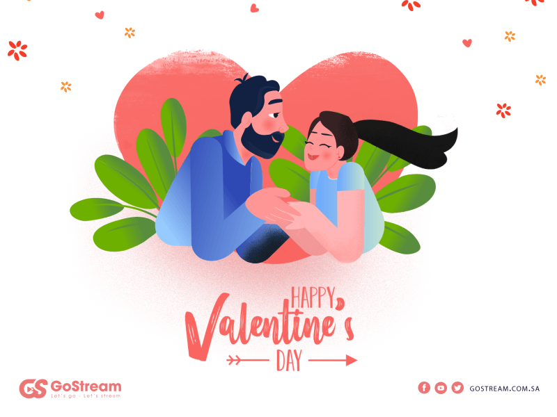 Happy Valentine 'S Day 2d animated animation character couple flat happy illustration love motion valentine valentine card valentine day vector
