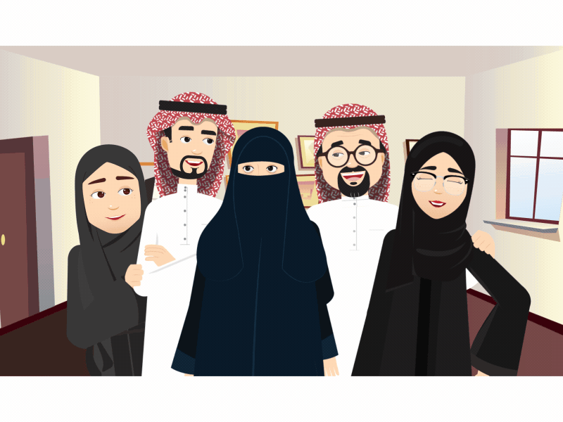 Hadaf - Family Promo 2d animation arab character illustration vector