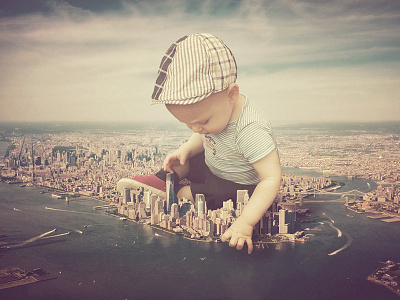 The King of the World photo manipulation vintage